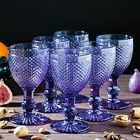 Набор бокалов стеклянных Magistro «Вилеро», 280 мл, 6 шт, 8×16 см, цвет фиолетовый