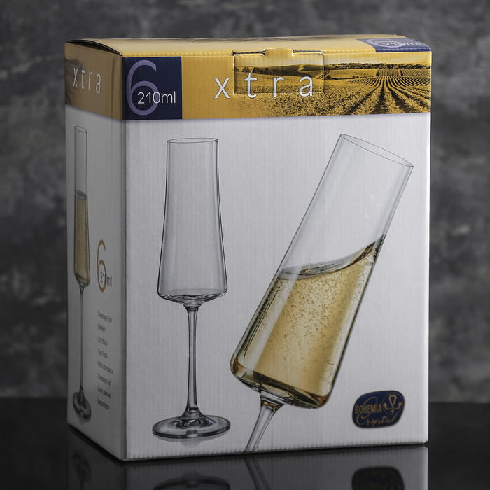 Набор бокалов для шампанского «Экстра», 210 мл, 6 шт - фото 2 - id-p199589846