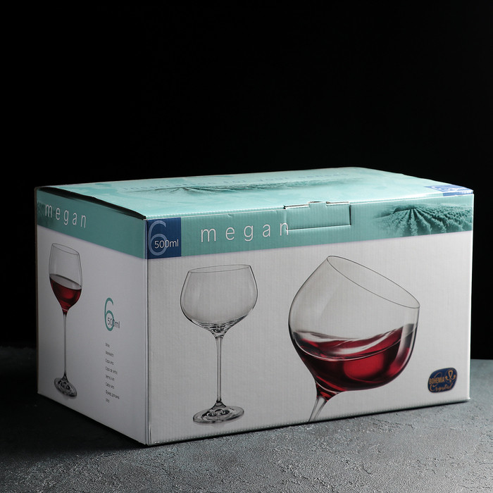 Набор бокалов для вина Bohemia Crystal «Меган», 500 мл, 6 шт - фото 2 - id-p199589862