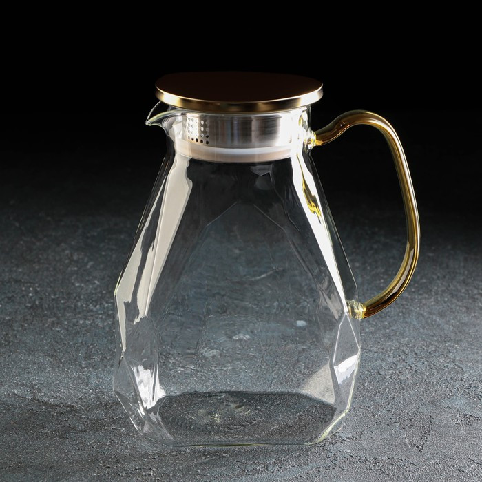 Набор питьевой из стекла Magistro «Льдинка», 5 предметов: кувшин 1,6 л, 4 кружки 300 мл, цвет прозрачный - фото 3 - id-p199596816