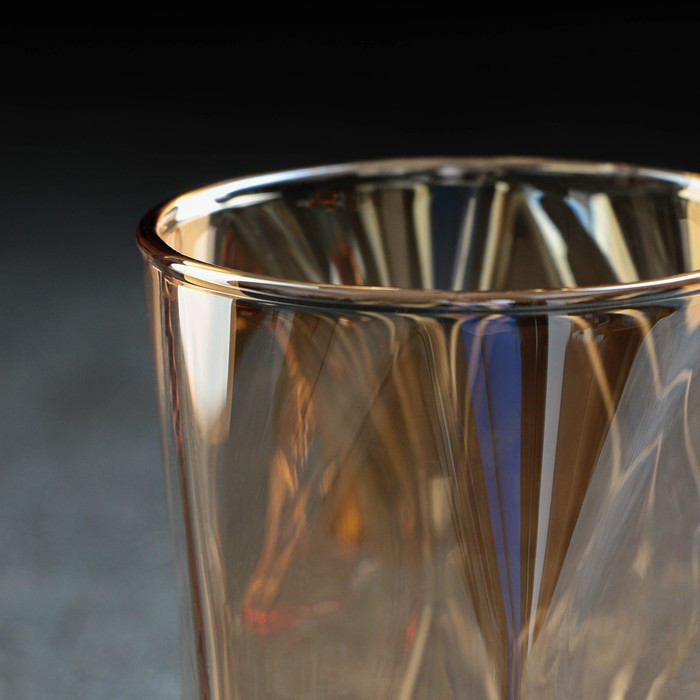 Набор питьевой из стекла Magistro «Голден. Льдинка», 5 предметов: кувшин 1,5 л, 4 кружки 350 мл, цвет золотой - фото 6 - id-p199596818