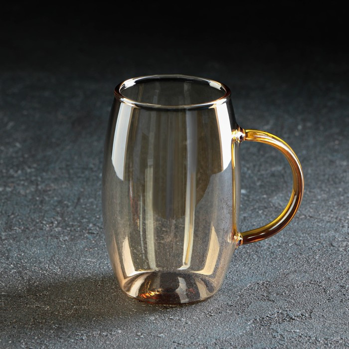 Набор питьевой из стекла Magistro «Голден», 5 предметов: кувшин 1,8 л, 4 кружки 300 мл, цвет золотой - фото 5 - id-p199596821