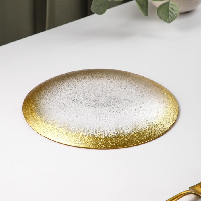 Тарелка стеклянная десертная «Бурлеск», d=21 см, цвет золотой - фото 3 - id-p199593031