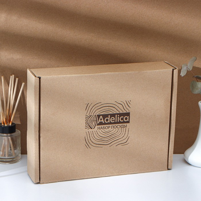 Подарочный набор посуды Adelica, доска разделочная, 2 лопатки, масло в подарок 100 мл, в подарочной коробке, - фото 2 - id-p199596909