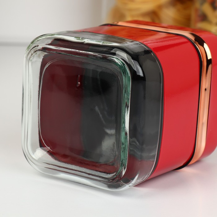 Набор банок стеклянных для сыпучих продуктов «Классика», 500 мл, 9,5×11,8 см, 3 шт, цвет красный - фото 5 - id-p199593194
