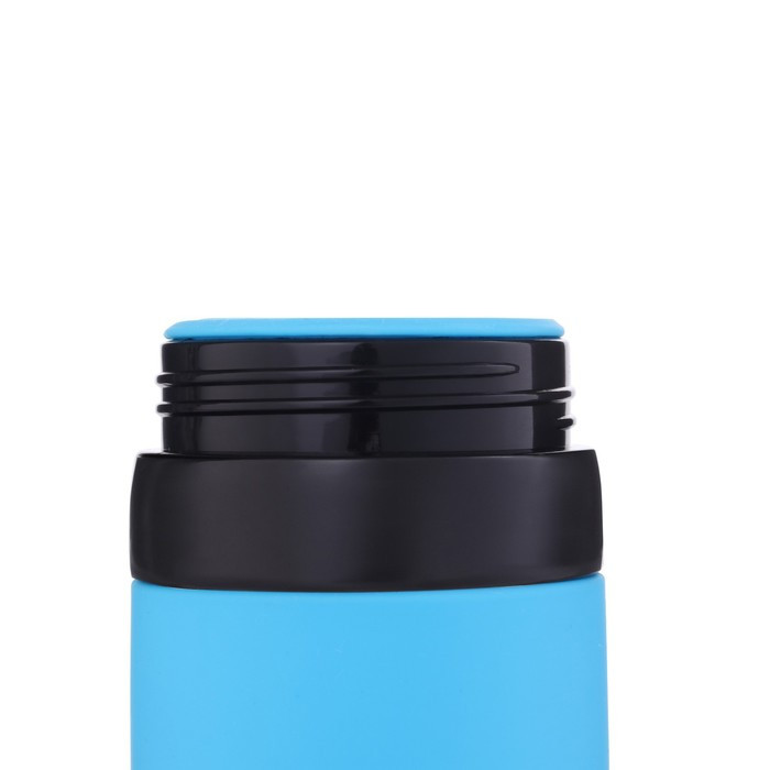 Бутылка для воды силиконовая, 600 мл, 6.5 х 27 см, синяя - фото 3 - id-p199597177