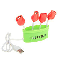 USB Разветвитель HUB тюльпаны зеленый (салатовый)