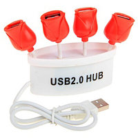 USB Разветвитель HUB тюльпаны белый