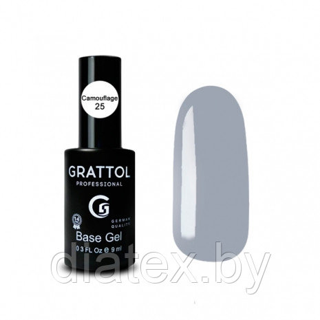 Grattol, КАМУФЛИРУЮЩАЯ БАЗА №25 ДЛЯ ГЕЛЬ-ЛАКА GRATTOL RUBBER BASE