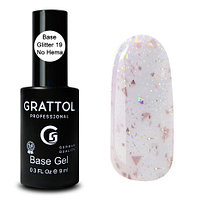 Grattol, БАЗА ГЛИТТЕР №19 КАУЧУКОВАЯ ДЛЯ ГЕЛЬ-ЛАКА GRATTOL RUBBER BASE GLITTER NO HEMA