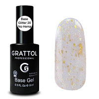 Grattol, БАЗА ГЛИТТЕР №20 КАУЧУКОВАЯ ДЛЯ ГЕЛЬ-ЛАКА GRATTOL RUBBER BASE GLITTER NO HEMA