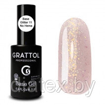 Grattol, БАЗА ГЛИТТЕР №11 КАУЧУКОВАЯ ДЛЯ ГЕЛЬ-ЛАКА GRATTOL RUBBER BASE GLITTER NO HEMA