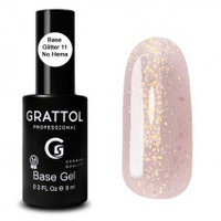 Grattol, БАЗА ГЛИТТЕР №11 КАУЧУКОВАЯ ДЛЯ ГЕЛЬ-ЛАКА GRATTOL RUBBER BASE GLITTER NO HEMA