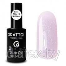 Grattol, БАЗА ГЛИТТЕР №12 КАУЧУКОВАЯ ДЛЯ ГЕЛЬ-ЛАКА GRATTOL RUBBER BASE GLITTER NO HEMA