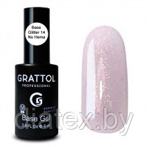 Grattol, БАЗА ГЛИТТЕР №14 КАУЧУКОВАЯ ДЛЯ ГЕЛЬ-ЛАКА GRATTOL RUBBER BASE GLITTER NO HEMA