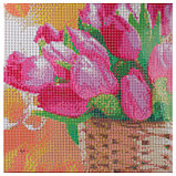Мозаика алмазная   30*30см  Розовые тюльпаны DV-9515-15, фото 2