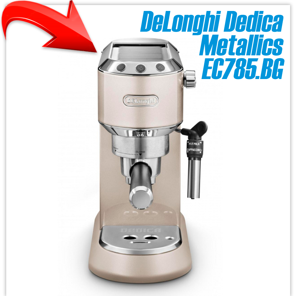 Рожковая помповая кофеварка DeLonghi Dedica Metallics EC785.BG