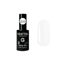 КАМУФЛИРУЮЩАЯ БАЗА MILK CLEAR ДЛЯ ГЕЛЬ-ЛАКА GRATTOL RUBBER BASE  (9 мл)