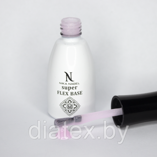 Nika Nagel, База SUPER FLEX Lily rubber, камуфлирующая c шиммером, средняя вязкость, 10 мл