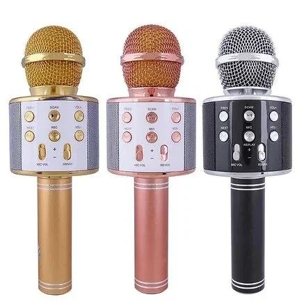 Караоке - микрофон беспроводной WS858 с динамиком - фото 1 - id-p199614102