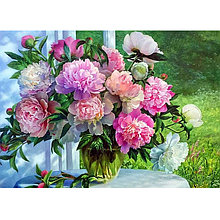 Мозаика алмазная 30*40см "Darvish" DV-12750-23Пионы в вазе