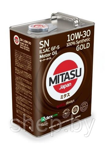 Моторное масло MITASU GOLD SN 10W-30 ILSAC GF-5 4L - фото 1 - id-p199614180