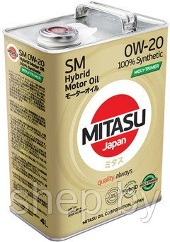 Моторное масло MITASU HYBRID MOLY-TRiMER SM 0W-20 4L - фото 1 - id-p199614195