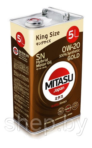 Моторное масло MITASU GOLD SN 0W-20 ILSAC GF-5 5L - фото 1 - id-p199614200