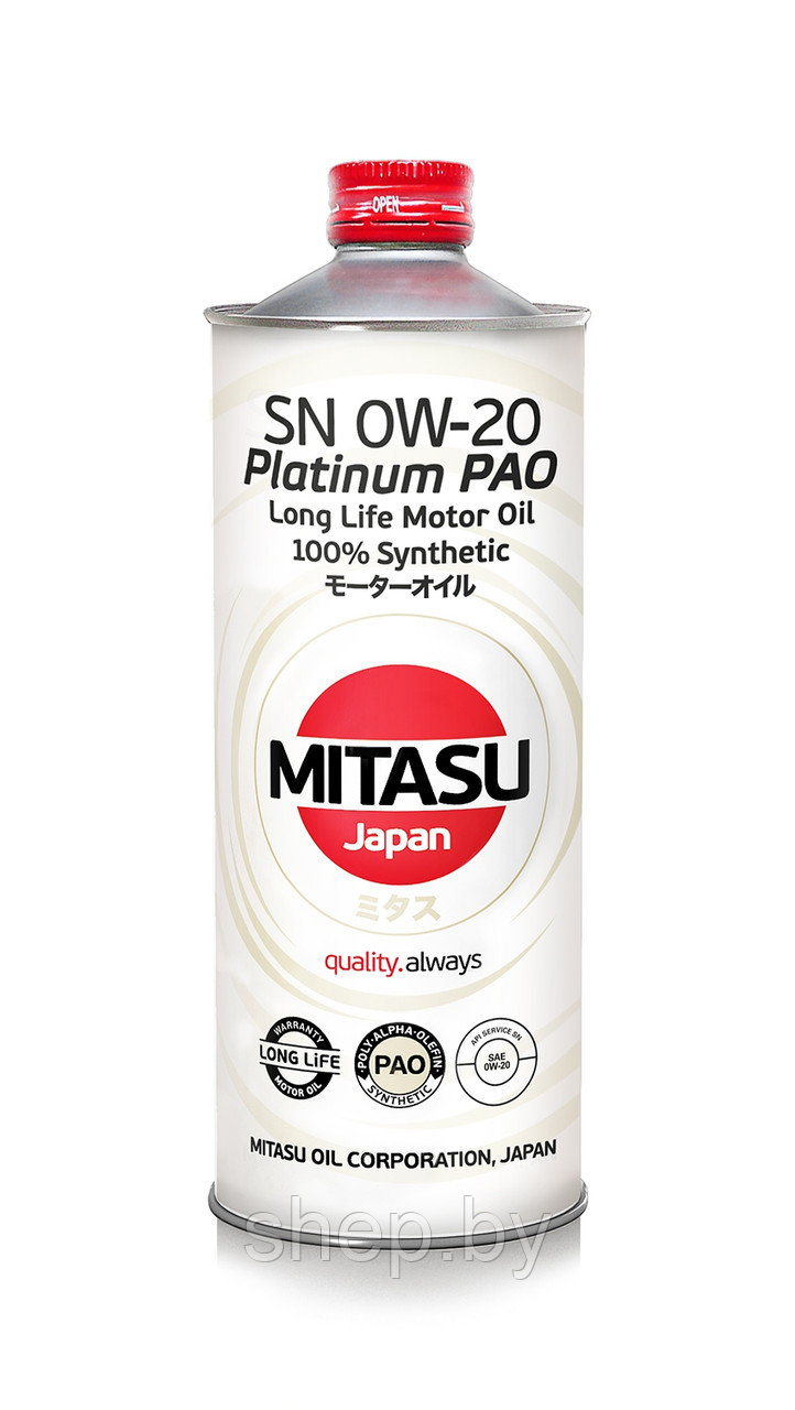 Моторное масло MITASU PLATINUM PAO SN 0W-20  1L