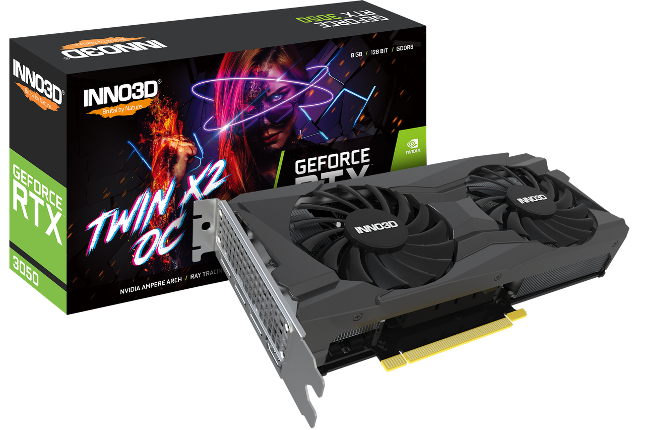 Видеокарта Inno3D GeForce RTX 3050 Twin X2 OC N30502-08D6X-11902130