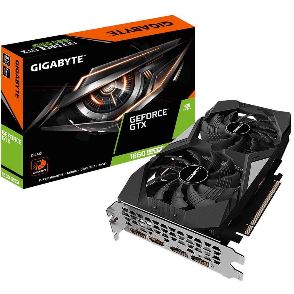 Видеокарта Gigabyte GeForce GTX 1660 Super D6 6GB GDDR6 GV-N166SD6-6GD