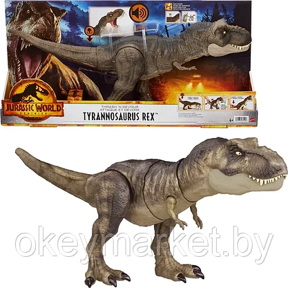 Фигурка динозавра Mattel Мир Юрского периода Хищный свирепый Ти-Рекс, HDY55, фото 3