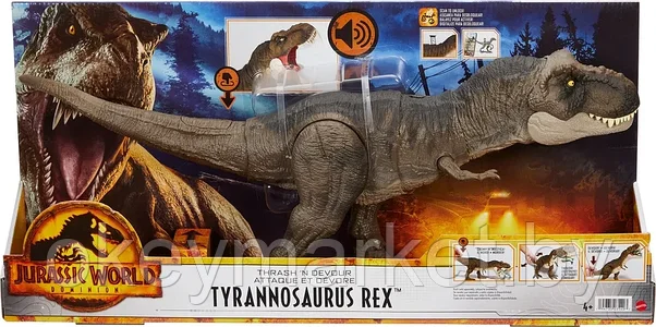 Фигурка динозавра Mattel Мир Юрского периода Хищный свирепый Ти-Рекс, HDY55, фото 2