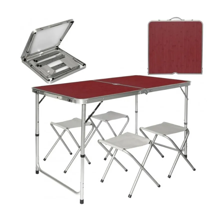 Складной туристический стол для пикника и 4 стула Folding Table Convenient to Take - фото 3 - id-p199614706