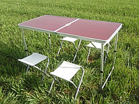 Складной туристический стол для пикника и 4 стула Folding Table Convenient to Take