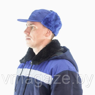 Шапка-кепка утеплённая "Мастер"(темно-синяя) - фото 1 - id-p199616532