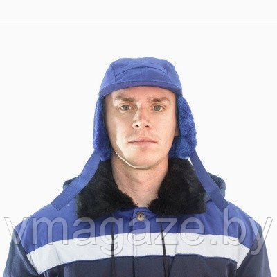 Шапка-кепка утеплённая "Мастер"(темно-синяя) - фото 6 - id-p199616532