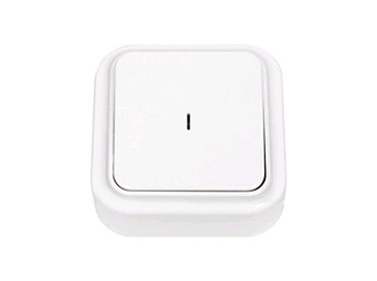 Выключатель 1 клав. (открытый, 10А) со световой индикацией, белый, Пралеска, BYLECTRICA