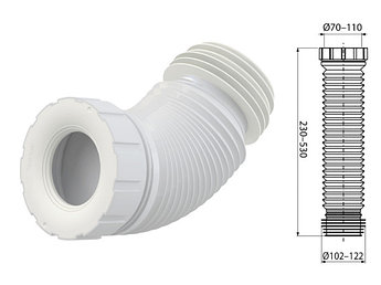 Гибкая подводка для выпуска унитаза, Alcaplast