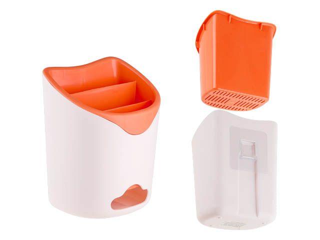 Подставка для столовых приборов, бело-оранжевая, PERFECTO LINEA - фото 1 - id-p199618177
