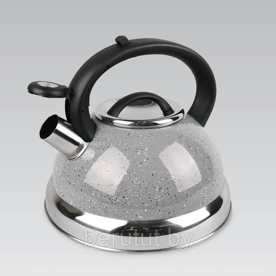 Чайник со свистком из нержавеющей стали Maestro (чёрный / серый) 3 л - фото 4 - id-p199619865