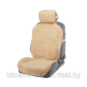 Накидка на сиденье, натуральная шерсть,145х55 см, бежевая