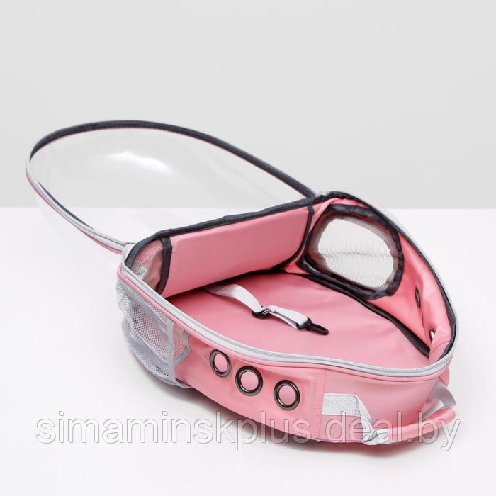 Рюкзак для переноски животных, прозрачный, 31 х 28 х 42 см, розовый - фото 9 - id-p199621170