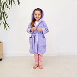 Халат махровый детский Экономь и Я, размер 36, цвет сиреневый, 100% хлопок, 320 г/м2, фото 4