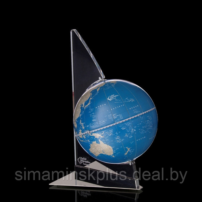 Глобус-сувенир настольный УЦЕНКА "Парус", синий, 24 × 24 × 41,5 см