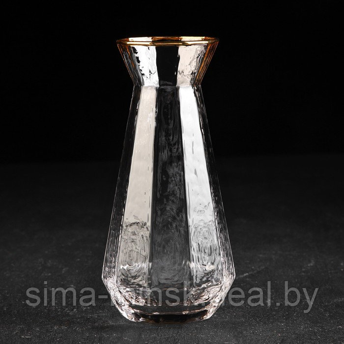 Набор питьевой из стекла «Иней. Золото», 5 предметов: графин 300 мл, стакан 70 мл, 4 шт - фото 2 - id-p199624750