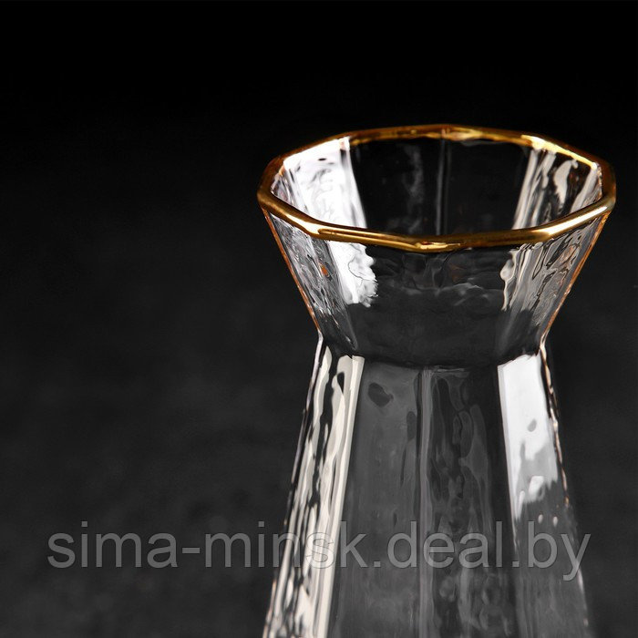 Набор питьевой из стекла «Иней. Золото», 5 предметов: графин 300 мл, стакан 70 мл, 4 шт - фото 3 - id-p199624750