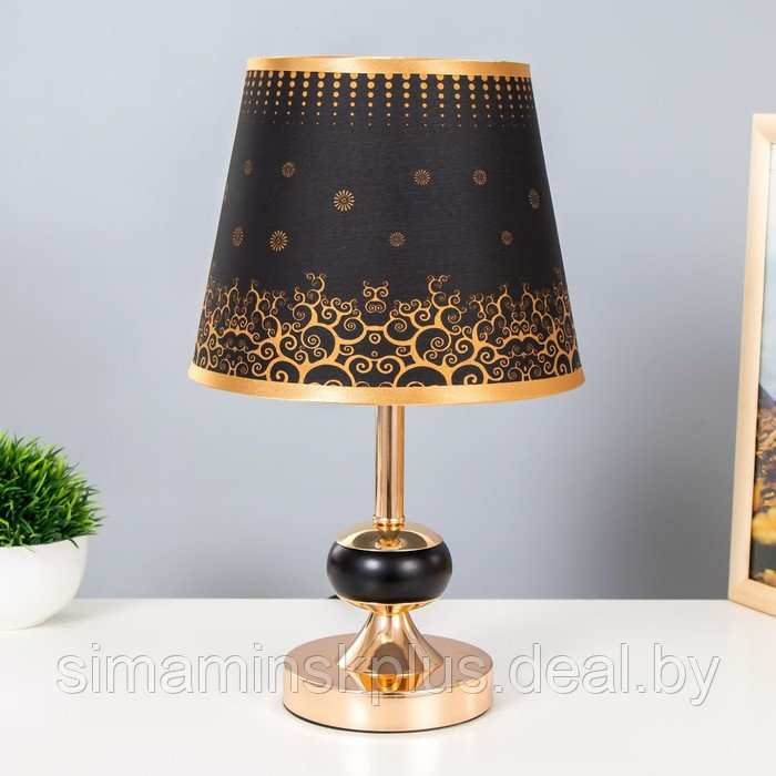 Настольная лампа с подсветкой "Ариэль" Е27 40Вт черно-золотой 21х21х34 см - фото 1 - id-p199626794