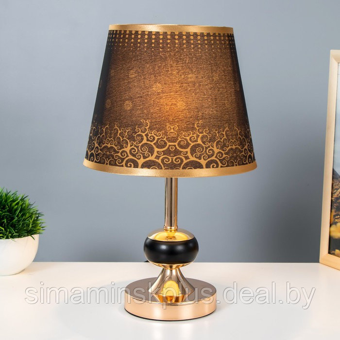 Настольная лампа с подсветкой "Ариэль" Е27 40Вт черно-золотой 21х21х34 см - фото 2 - id-p199626794