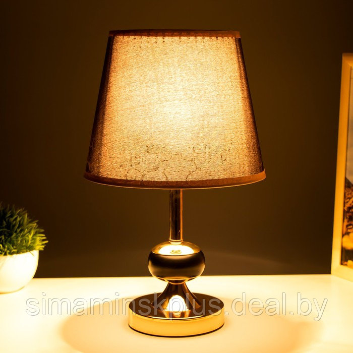 Настольная лампа с подсветкой "Ариэль" Е27 40Вт черно-золотой 21х21х34 см - фото 3 - id-p199626794